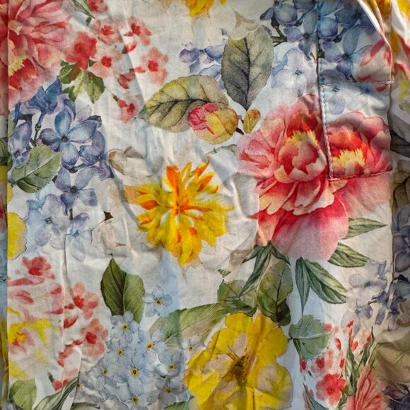 Swiss-designed Flared Multicolor Floral Blouse Dress, Size 34 - Picture 4 of 5